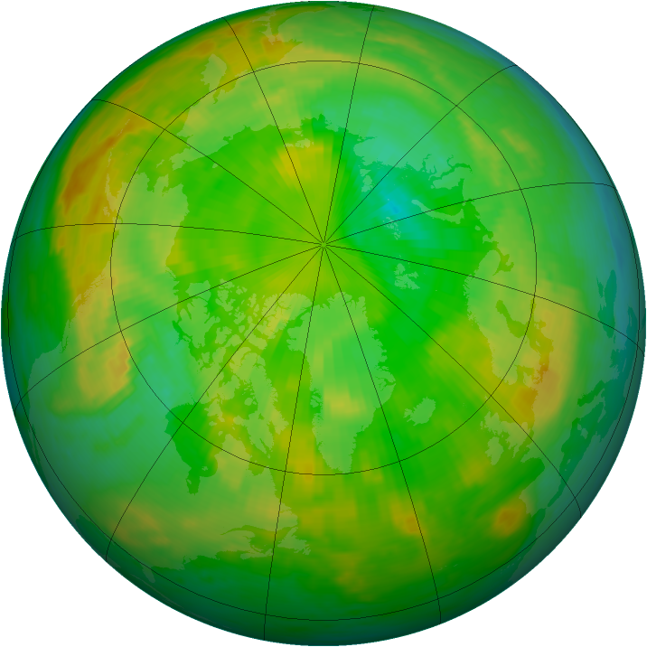 Arctic ozone map for 30 June 1984